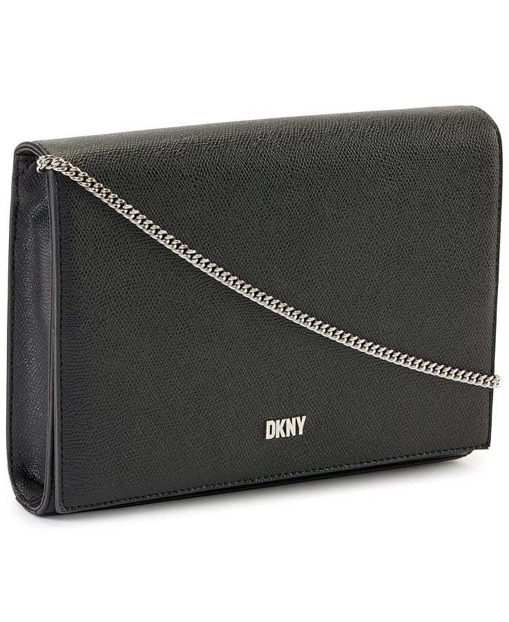 DKNY Twiggy Clutch Crossbody Bag, Black/Silver: Handbags